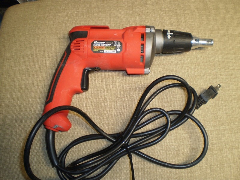 BAUER 1793E-B 5 Amp 4000 RPM Variable Speed Drywall Gun Adj. Nose & Reverse 