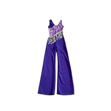 Weissman Girls Purple Dance Jumpsuit Size Small Costume Performance Outfit