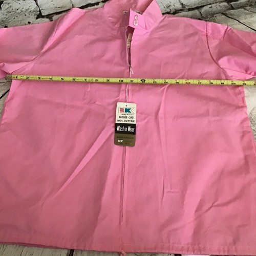 Vintage Pink Cotton Jacket Kmart Zip Up Size Medium SS Kresge Made in Japan NOS - Picture 7 of 8