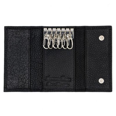 Ashford Ridge Echtleder Schlüsseletui Etui Geldbörse für Herren 10 cm x 6,2 cm, schwarz 