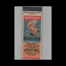 WWII Era Matchbook Cover Voulois Bros Haverhill MA #2