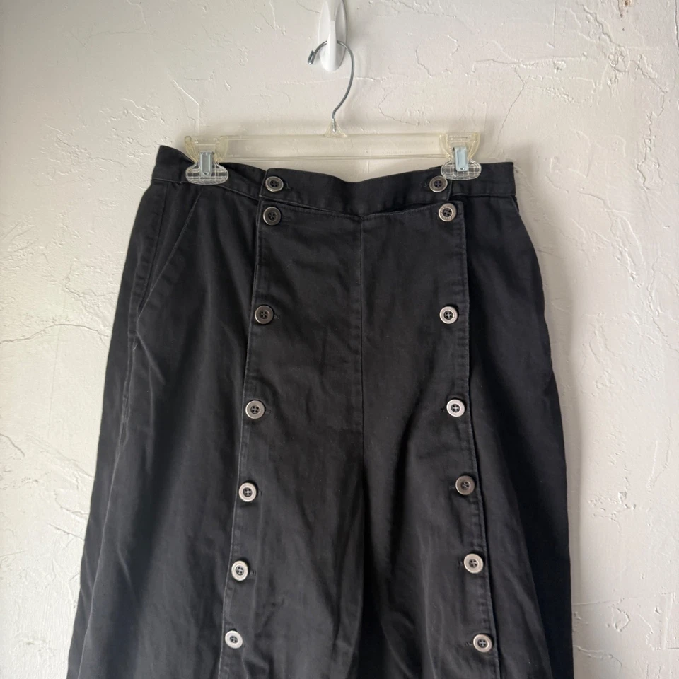 Wah Maker Women's Size 14 Black Wide Leg USA Gaucho Button Up Western Pants 14 - Image 2 of 4
