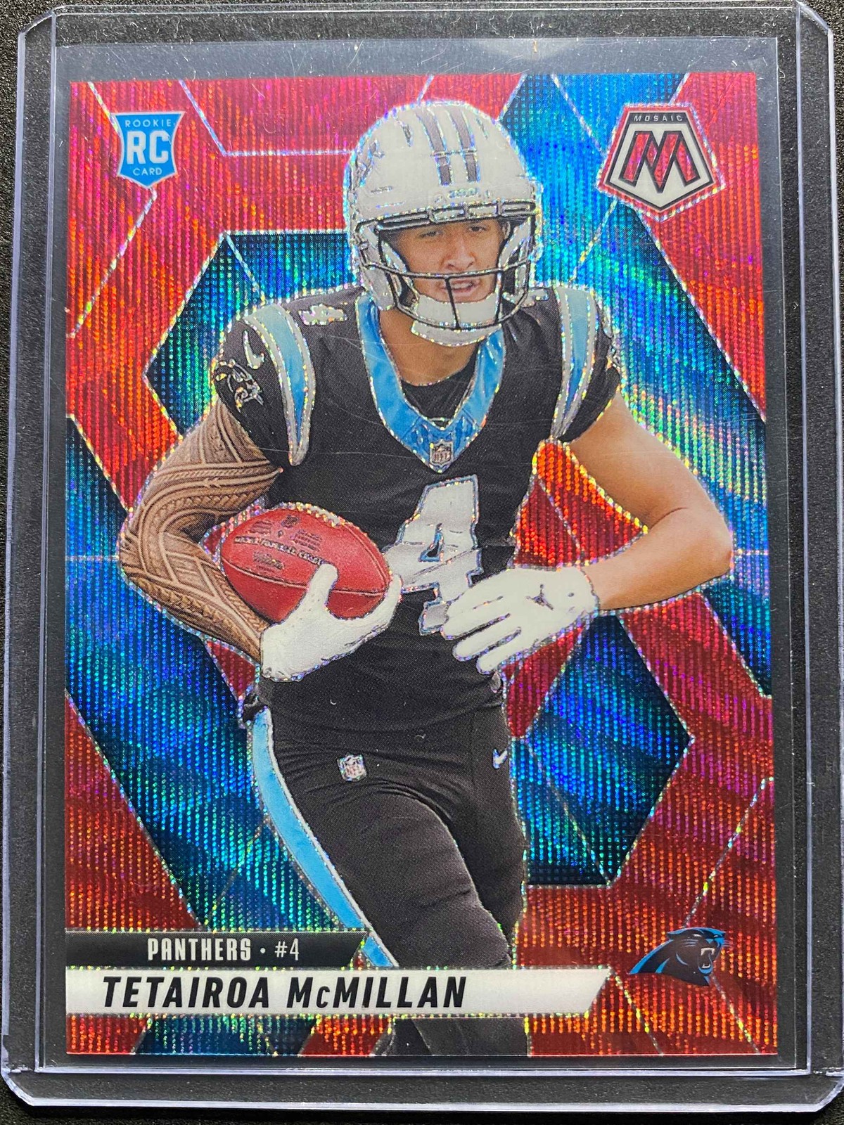 2025 Panini Mosaic Tetairoa McMillan Red Wave 16/29 RC Rookie #309 Panthers