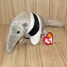Ty Beanie Baby Ants the Anteater 8" Plush Stuffed Animal with Heart Tags 1998