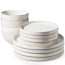 Dinnerware Sets, Plates and Bowls Sets (10.5” Dish + 8” Dish + 6” Bowl) for 4...