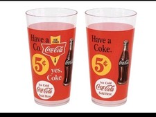 Coca-Cola 20 oz Retro Plastic Tumbler Cups “Have a Coke” Set of 2 New
