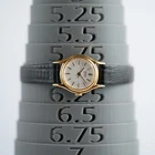 Vtg Seiko Ladies 1421-O149 Pearlescent White Dial Gold Leather 19mm Watch 6"
