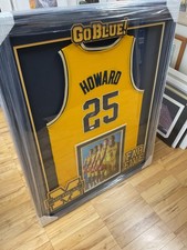 Juwan Howard Michigan Signed Jersey Framed 33.5x42 w/ Fab Five Theme Design JSA
