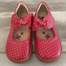 EUC Livie Luca Knotty Classic Mary Jane Red White Polka Dot Kids Girls Size 8