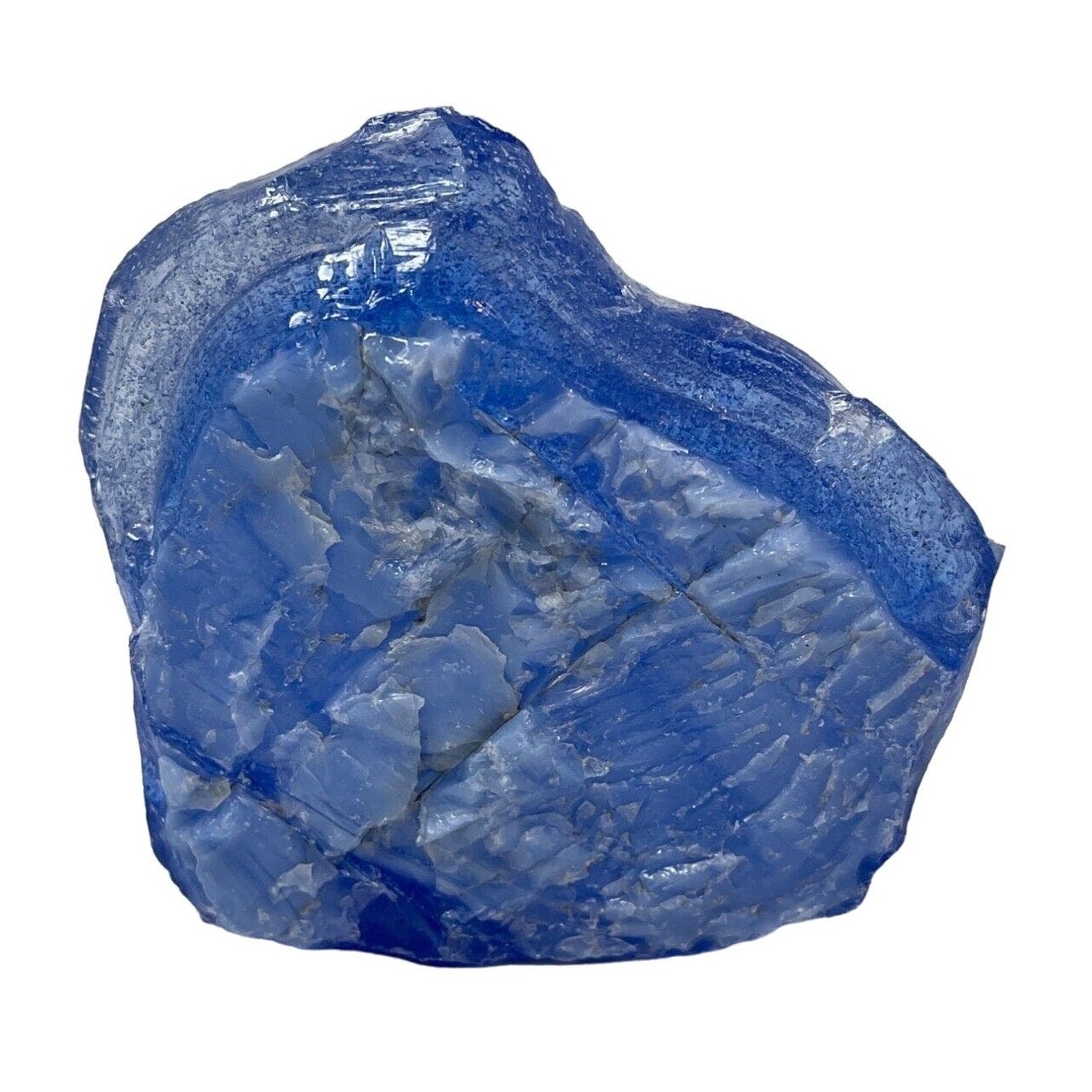 Translusan Cobalt Blue Art Glass Cullet Glowing Manganese Translucent Layered Slag ...