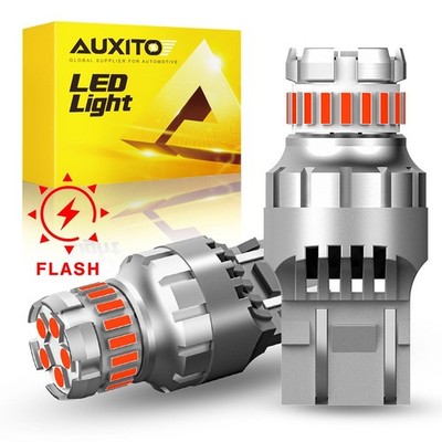AUXITO Red 7443 7440 LED Strobe Flashing Brake Stop Lights Bulbs Safety Warning