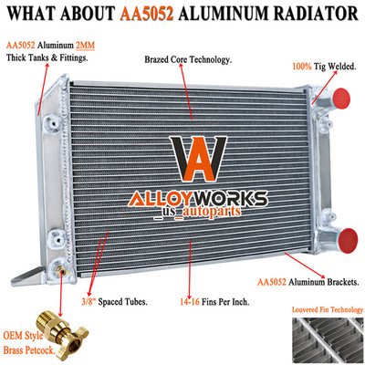 Full Aluminum 4 Rows Radiator For VW Scirocco/ Pro Stock Style Drag Racing ALLOY