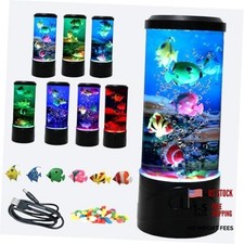 Mini Bubble Fish Lamp,Fake Fish Tank Aquarium Lamp,Multi-Color With 6 fishs
