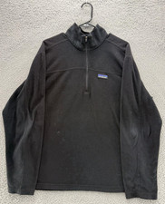 Patagonia Men  s Large Black Synchilla Fleece 1/4 Zip Pullover Jacket FA15