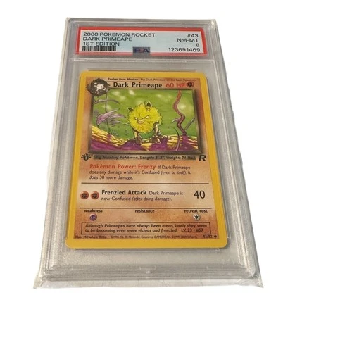 2000 PSA 8 Pokemon Dark Primeape 1st Edition Rocket #43 Graded
