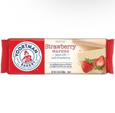 New Voortman Bakery Mini Cookies Baked Wafers Creme Natural STRAWBERRY 10.6oz