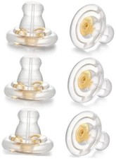 Silicone Earring Backs, 18K Gold Silicone Earring Backs Gold silcone backs-6pcs