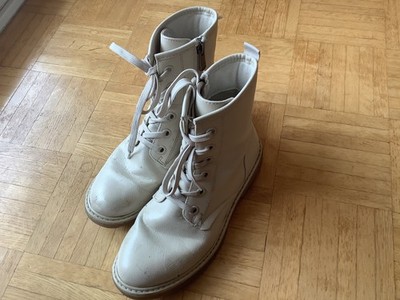 Frauen Damen Stiefel Schuhe Gr. 38 weiß Marco Tozzi Leder Reißverschluss Mode