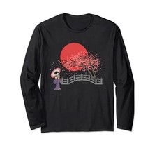 Japanese Cherry Blossom Tree Traditional Geisha Kimono Style Long Sleeve