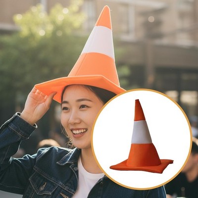 Verkehrskegel Hut Kostüm Kopfbedeckung für Cosplay Karneval Bühne Performance