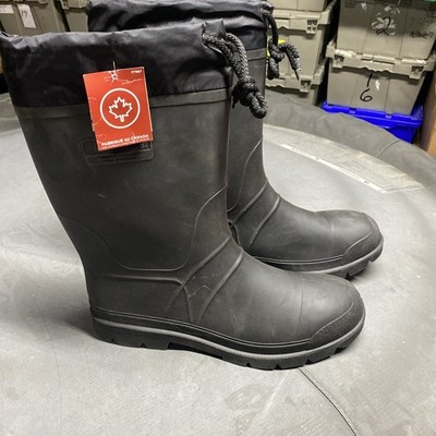 Kamik Forester Waterproof Winter Rain Boots Black Rubber   Size 13