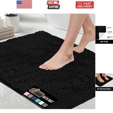Bath Rug Mat, Thick Soft Absorbent Chenille, Quick Dry Microfiber Mats, Rubbe...
