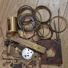 Antique Brass Pieces Ex Clockmakers Spare Parts Scrap Box Job Lot 2.2kg A6