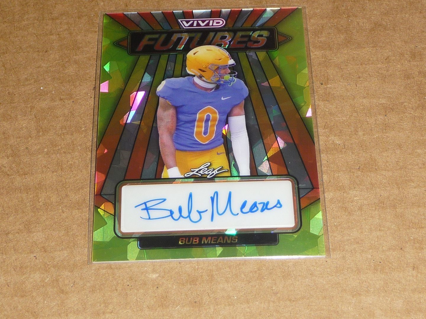Bub Means Leaf Vivid Futures Autographs #VFBM1 Yellow