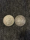 Morgan Dollars 1882-CC & 1890 Cc 90% Silver Coins Lot of 2 Free Shipping
