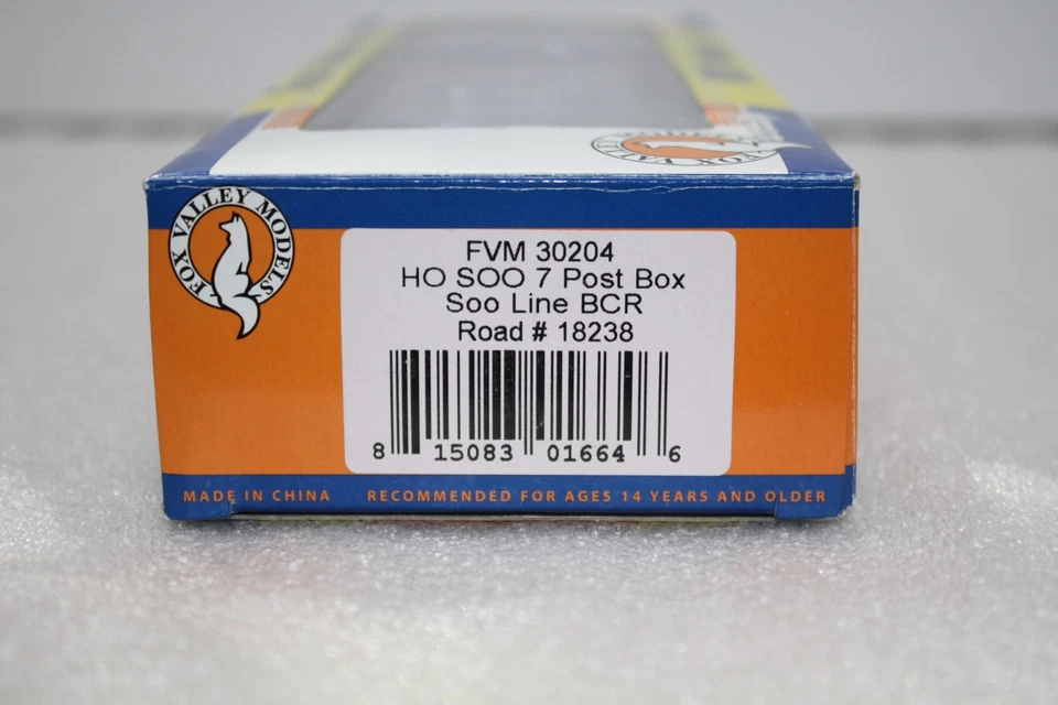 Fox Valley Models HO Scale SOO 7 Post Boxcar #18238 VGC - Image 2 of 4