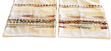 Set Of Two Woven Textured Accent Pillow Covers 20 X 20" Boho Neutral Coastal