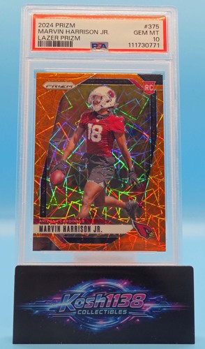 2024 Panini Prizm Marvin Harrison Jr Rookie Laser Prizm #375 PSA 10 Gem Mint!