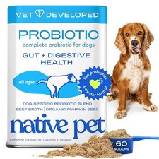 Native Pet Probiotics for Dogs - Gut  Digestive Health, Vet-Formulated 6B CFUs