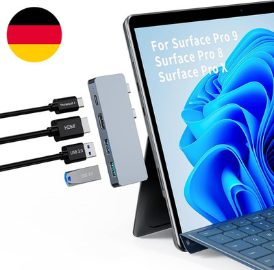 Microsoft Surface Pro Thunderbolt 4 Hub-Dock 4K Hdmi+8K@30Hz Video+40Gbps Daten+