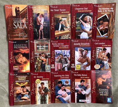 Lot of 15 Silhouette Desire Romance Books Vintage 2000-2004 Sensual Mixed YH-3