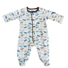 Little Me Baby Sleeper 3M Footed Puppies Pajamas Snap Front Cotton