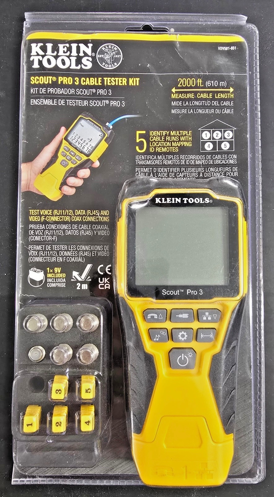 Klein Tools VDV501851 Scout Pro 3 Cable Tester Kit, Used in Factory Packaging