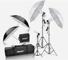 EMART Umbrella Photography Lighting Kit, 200/700W Bulbs, Soft Light... 