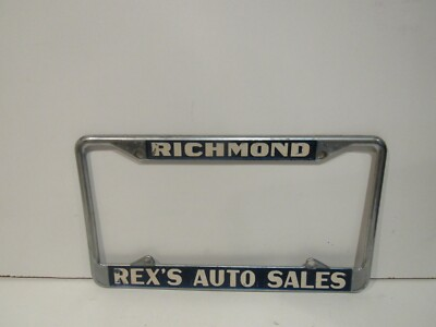 #ad Richmond REX#x27;S Auto Sales Dealership License Plate Frame Metal $97.27