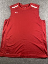 Nike Men  s Dri-Fit Basketball Jersey Tank Top Sleeveless Shirt Large Red Sports