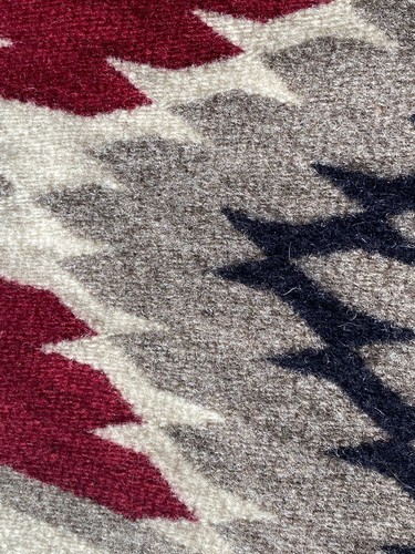 Vintage Authentic Navajo Dine Rug Weaving 33.5x20.5 Tight Weave! Native American - Picture 10 of 11