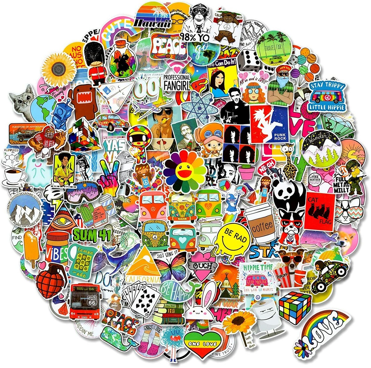 Outdoor Nationalpark Stickers 100 stuks, Landmark Stickers Set voor Waterfles, Laptop, Gitaar, Skateboard, Auto, Fiets, Motorfiets, Koffer, Bagage voor Volwassenen, Tieners, Bezienswaardigheden