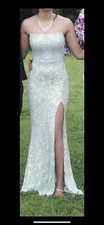 Prom Dress Size 0 Marisol Lace-Up Column Sequin Satin Formal Dress