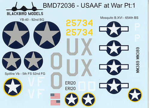 USAAF at War Pt:1 1/72nd scale decals - 第 1/2 張圖片