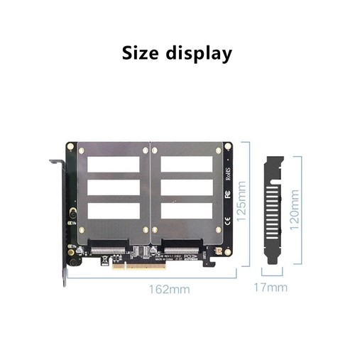 U.2 SSD to PCIe X8 Adapter PCIE 4.0 to Dual 2x U.2 SFF-8639 Disk Riser Card 20Fa - Picture 8 of 10