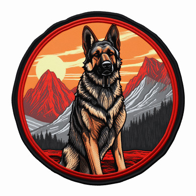 Gsd Patch German Shepherd Patch Iron-on Applique Nature Badge Mountain Hiking ...