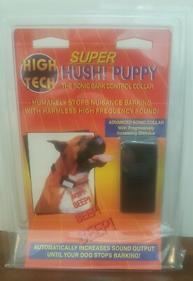 High Tech Super Hush Puppy Dog Sonic Bark Control Collar - New in Package 