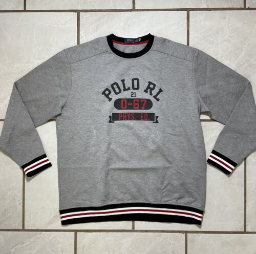 Polo Ralph Lauren Retro Polo Phys Ed Sweatshirt - grau - Herren Größe 2XLT - Neu ohne Etikett - Bild 1 von 18