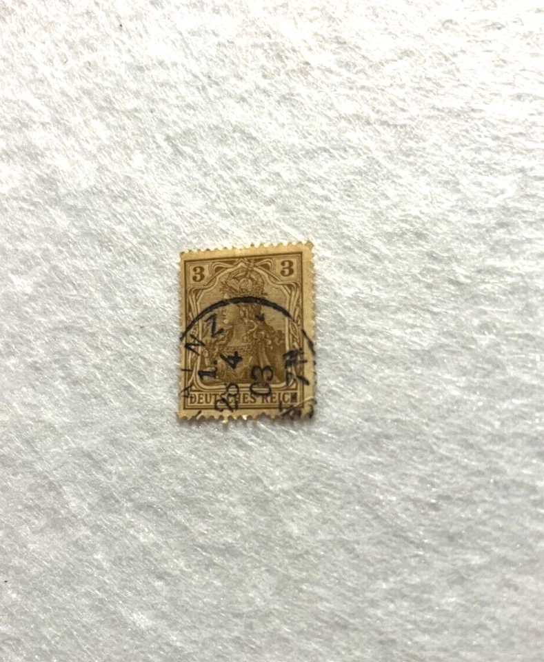 Rare German 3pf Brown Deutsche Reich Stamp issued in 1900. Sg53 Scott 53. - Image 3 of 3