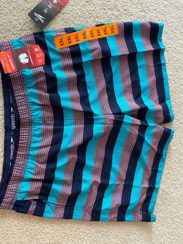NWT Speedo Techvolley XXL 38-40 COMFORT LINER Swim Trunks Suit SHORTS Stripe NEW - Picture 2 of 4
